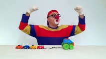 Dima der lustige Clown! Bunte Autos und das Seilziehen! Lustige Videos für Kinder