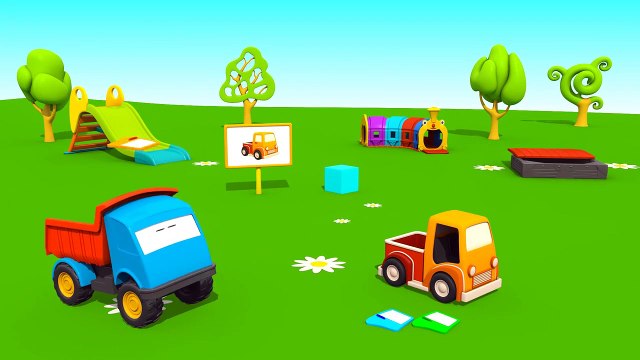 Leo der neugierige Lastwagen! Wir bauen einen tollen Pickup! Animationen für Kinder