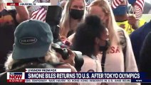 Simone Biles returns home after Tokyo Olympics
