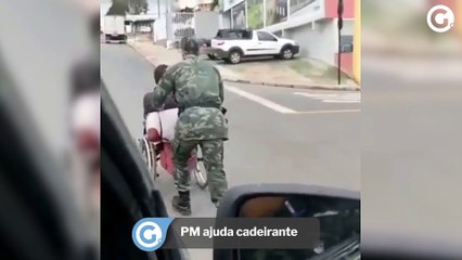 PM ajuda cadeirante