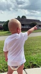 Baby Son Jumps with Excitement at Dad Coming Home