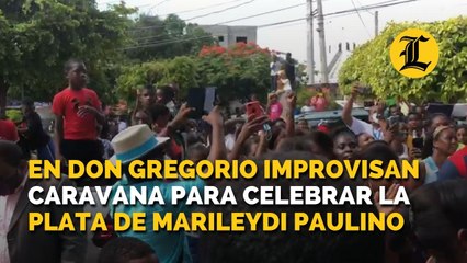 En Don Gregorio improvisan caravana para celebrar la plata de Marileydi Paulino