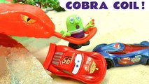 Pixar Cars Lightning McQueen Toys in Hot Wheels Cobra Coil Funny Funlings Race Competition in this Stop Motion Family Friendly Full Episode English Video for Kids by Kid Friendly Family Channel Toy Trains 4U