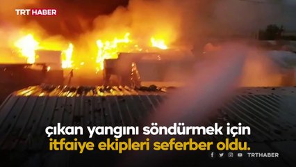 Telhammut çadır kentinde yangın: Bir mahalle küle döndü