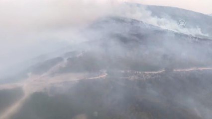 Son dakika haberi: Menteşe ilçesindeki orman yangınında yanan alanlar havadan görüntülendi