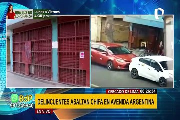 Cercado: delincuentes en moto asaltan chifa en avenida Argentina