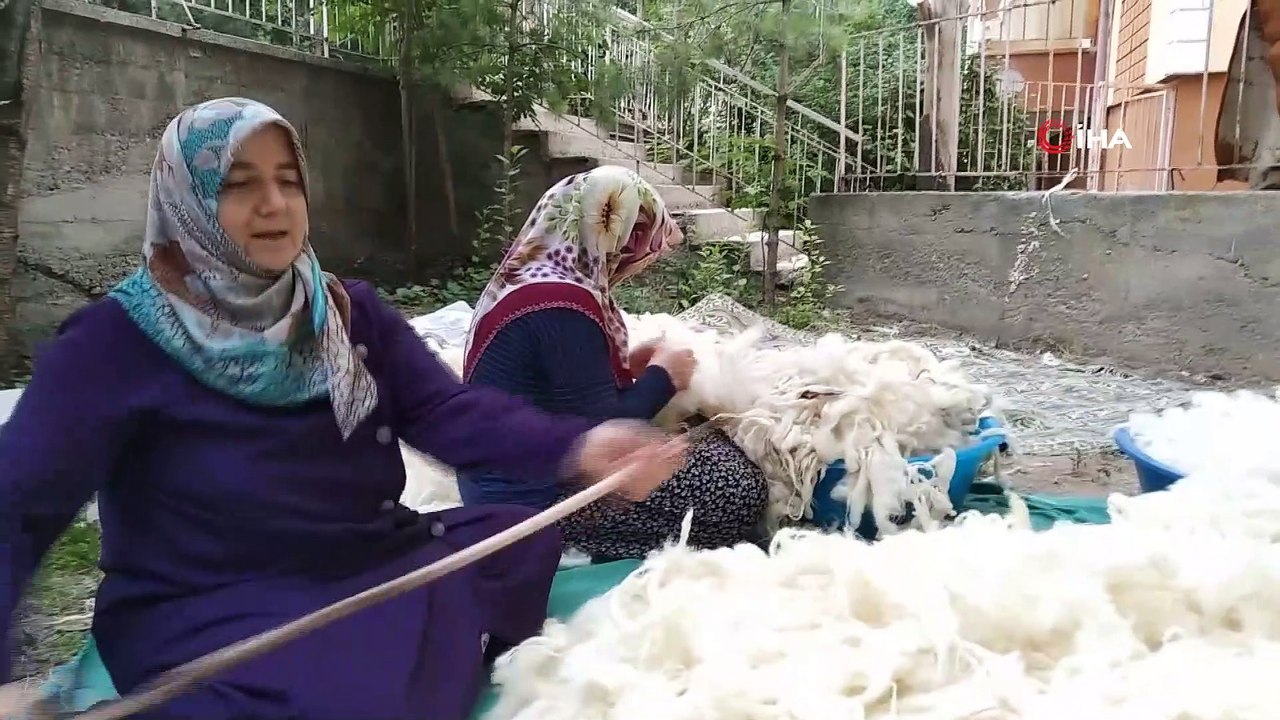 Yün yorgan ve yastıklar kışa böyle hazırlandı