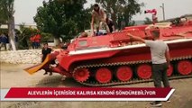 Türkiye'de bir tane var,  orman yangınlarında itfaiye tankı ilk kez devreye girdi