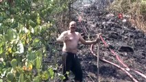 Çatalca Ferhatpaşa Mahallesi’nde ağaçlık alanda yangın çıktı. Olay yerine sevk edilen itfaiye ekipleri yangına müdahale ediyor.