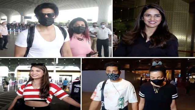 Gurmeet Chaudhary-Debina Bonnerjee, Jasmin Bhasin, Gauahar & Zaid Darbar, Naina Singh At The Airport