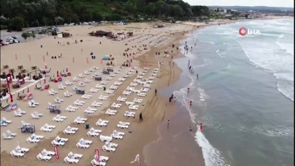 - Şile'de denize girmeye çalışanlara polis ve zabıtadan uyarı