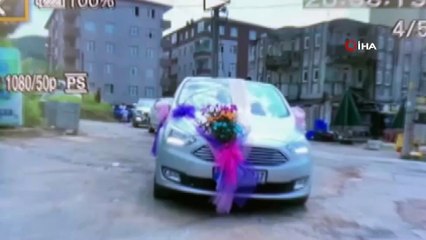 Otomobiller çarpıştı, kaza anı düğün konvoyunu çeken kameraya yansıdı: 3 yaralı