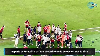 España es una piña: así fue el corrillo de la seleccion tras la final