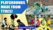 Incredible: Playgrounds made from tyres | Youth innovate | OneIndia News