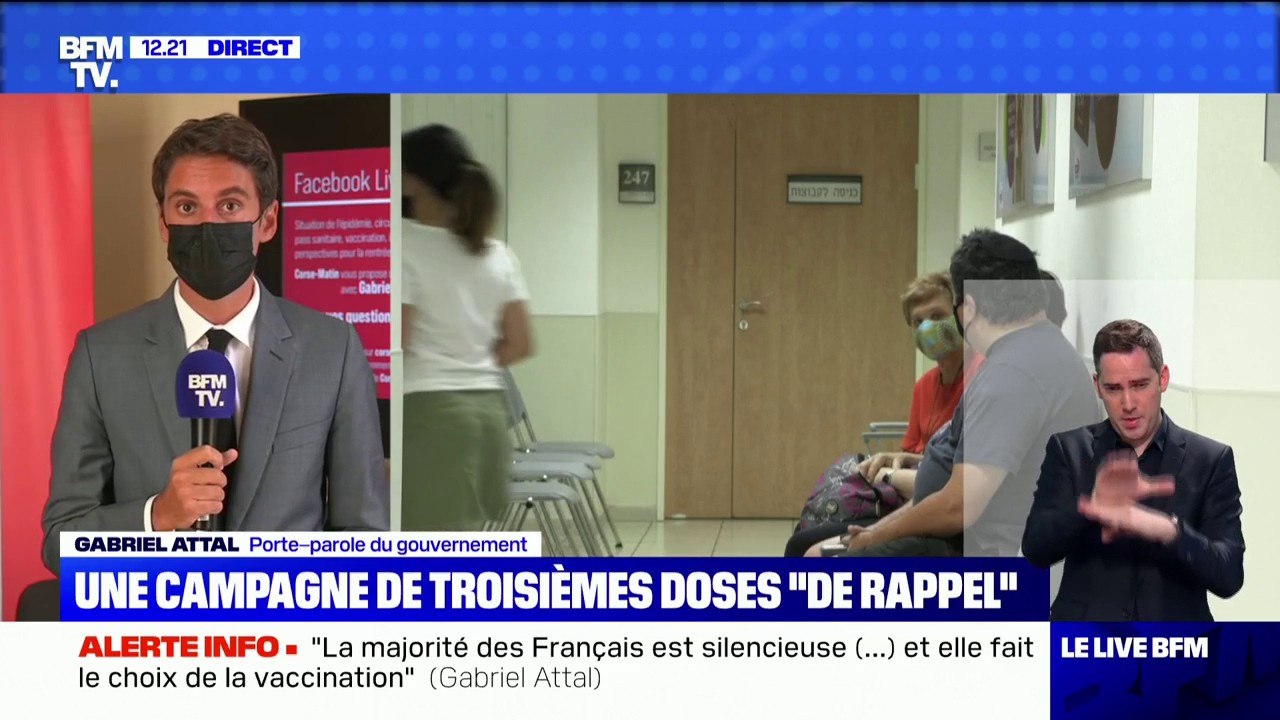 3ème dose de vaccin: "La campagne de rappel vaccinal démarrera à la mi-septembre (...) pour les publics les plus fragiles", explique Gabriel Attal