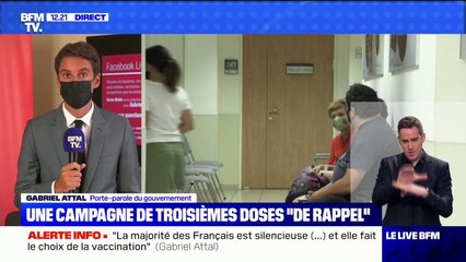 3ème dose de vaccin: "La campagne de rappel vaccinal démarrera à la mi-septembre (...) pour les publics les plus fragiles", explique Gabriel Attal