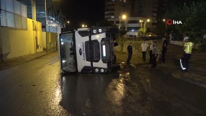 Kırıkkale'de yol süpürme aracı devrildi: 1 yaralı