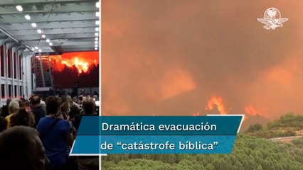 Incendios en Grecia: captan dramática evacuación de residentes