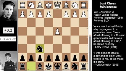 The Immortal Fear Game: Bobby Fischer faces Yuri Averbakh during his first interzonal (1958).