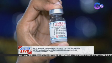 Dr. Domingo: Sinusuri muli ng DOH ang prioritization list sa pagbabakuna kasunod ng pagdami ng mga batang nagkaka-COVID | News Live