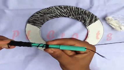 How to Make Woolen Wall Hanging Flower-নষ্ট কাটুন ওলের সুতার ফুল তৈরি করুন-Home Decorative Idea 