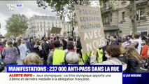 237.000 manifestants en France contre le pass sanitaire d'après le ministère de l'Intérieur, une mobilisation en hausse
