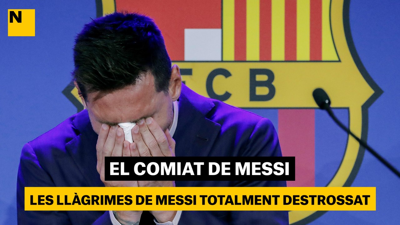 Leo Messi plora abans de començar el seu discurs