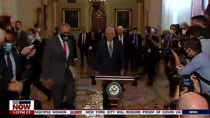 Download Video: Sneaky Schumer - Senators laugh as Schumer steals podium from McConnell