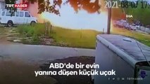 ABD'de evin yanına düşen küçük uçak alev topuna döndü