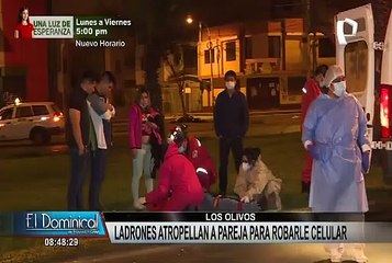 Los Olivos: ladrones atropellan a pareja para robarle su teléfono celular