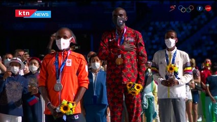 Kenya National Anthem blasted twice at an upbeat closing ceremony for the 2020 Tokyo Olympics