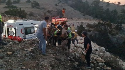 MUĞLA'DAKİ ORMAN YANGININDA YANAN AĞAÇ DEVRİLDİ, 2 KİŞİ YARALANDI