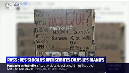 Video herunterladen: Une pancarte antisémite brandie lors d'une manifestations anti-pass sanitaire à Metz ce week-end