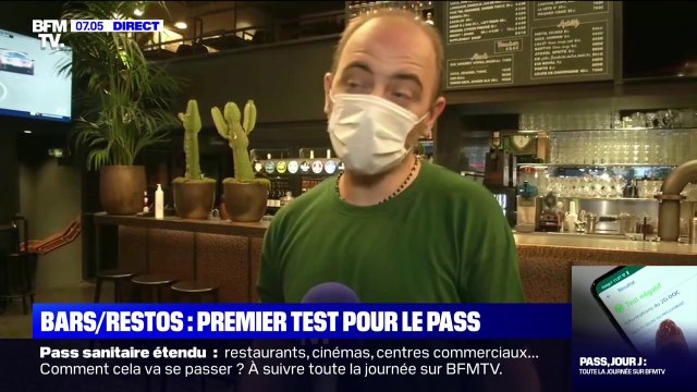 Extension du pass sanitaire: On a une semaine pour trouver les meilleures solutions , témoigne le responsable de ce bar