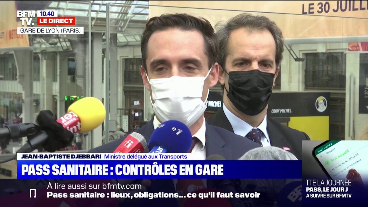 Jean-Baptiste Djebbari sur le pass sanitaire dans les trains: "Nous allons continuer d'innover avec un dispositif de pré-enregistrement"