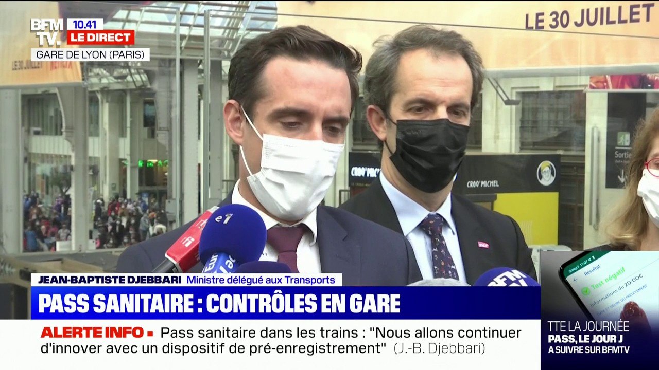 Jean-Baptiste Djebbari sur l'extension du pass sanitaire: "Il y aura aussi des contrôles à bord des trains et à l'arrivée"