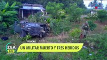 Un camión del ejército se volcó en la carretera de Guadalajara - Tepic
