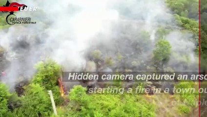 Watch Moment Arsonist Starts Fire in Italian Countryside