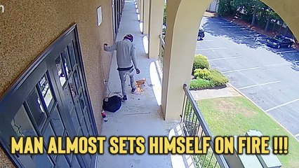 'Ring Camera Catches Atlanta Man Almost Lighting himself on Fire '