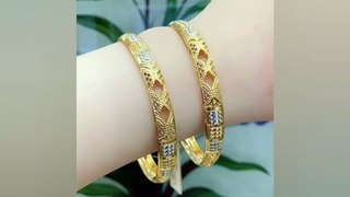 Light weight gold bangles designs_Latest gold jewellery designs