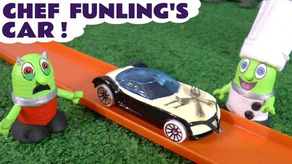 Télécharger la video: New Funling Chef Funlings Car to use on Hot Wheels Funny Funlings Race Competitions with Pretend Food and Thomas and Friends in this Stop Motion Toys Full Episode English Video for Kids by Kid Friendly Family Channel Toy Trains 4U