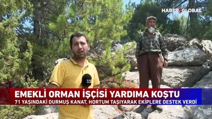 Yangın sırasında duygulandıran anlar! Yaşına aldırmadan alevlere koştu