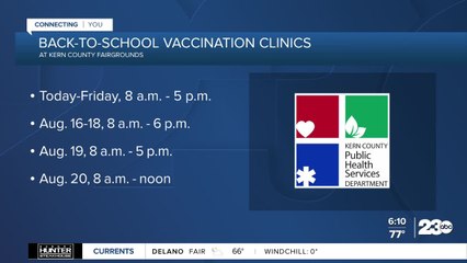Back-to-school vaccination clinics