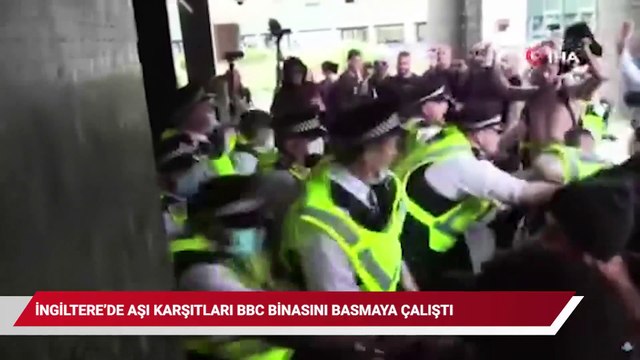 İngiltere'de aşı karşıtları BBC binasını basmaya çalıştı