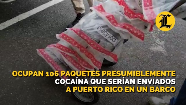 Ocupan 106 paquetes presumiblemente cocaína que serían enviados a Puerto Rico en un barco