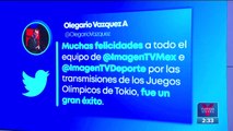 Olegario Vázquez felicita a Imagen Televisión por la transmisión de Tokyo 2020