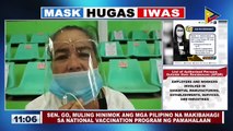 Sen. Go, muling hinimok ang mga Pilipino na makibahagi sa National Vaccination Program ng pamahalaan