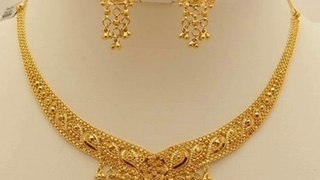 Beautiful Gold Bridal Short Necklace Designs_Latest Gold Choker Necklace Designs