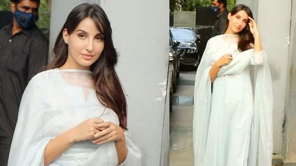 Nora Fatehi ने White Suit में ढाया कहर, Juhu में हुईं Spott | FilmiBeat