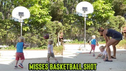 'When Life Hits You in the Face - Funny Basketball Fail Leaves Toddler Crying'